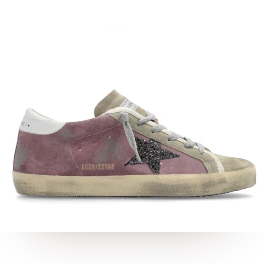 Golden Goose Superstar sneaker Violet Pink Gray Glitter NIB Auth